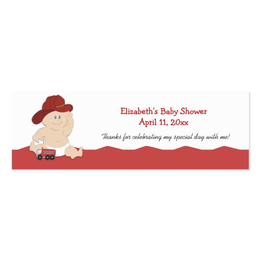 Baby Fire Fighter Customized Favor Tag Card Business Cards (front side)