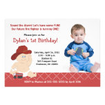 BABY FIRE FIGHTER *PHOTO* Birthday 5x7 Personalized Invitation