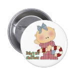 baby first christmas baby girl button