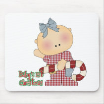 baby first christmas baby girl mousepad