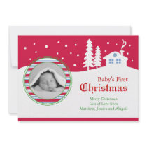 Baby First Christmas Photo Card Personalized Invite