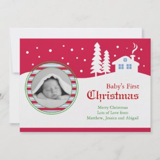 Baby First Christmas Photo Card invitation