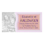 Baby First Halloween Orange Purple Custom Customized Photo Card
