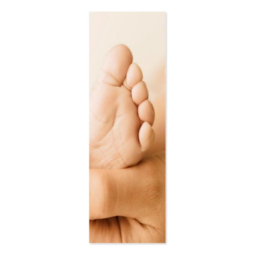 Baby foot Bookmark Business Card Template (front side)