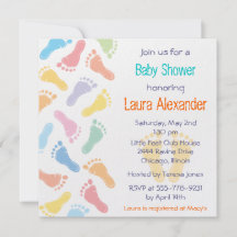 Footprint Baby Shower Invitations on Baby Footprints  Baby Shower Invitation