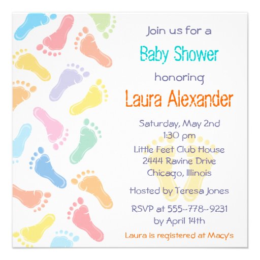 Baby Footprints- Baby Shower Invitation from Zazzle.com