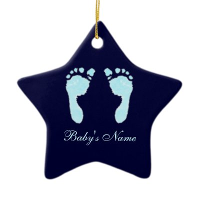 Baby Footprints (Boy) (Doorhanger) Christmas Tree Ornaments
