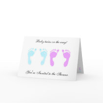 Baby Footprints Boy/Girl Twins Card