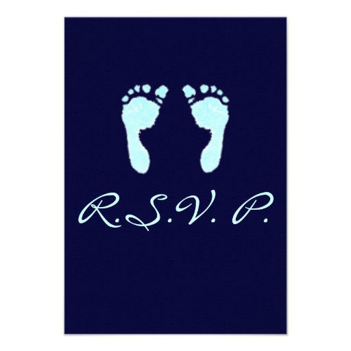 Baby Footprints (Boy) Personalized Invitation