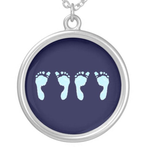 Baby Footprints (Boy Twins) Custom Necklace