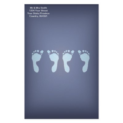 Baby Footprints (Boy Twins) Custom Stationery by GraphiXPhun
