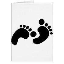 baby footprints greeting card