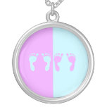 Baby Footprints (Girl/Boy Twins) Necklace