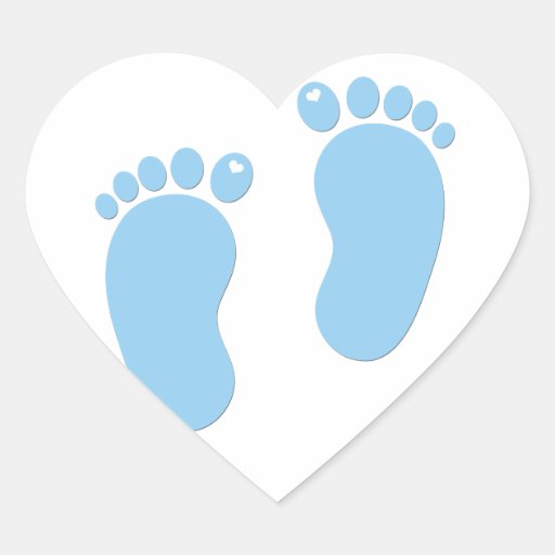 Baby footprints. It's a Boy Heart Sticker | Zazzle