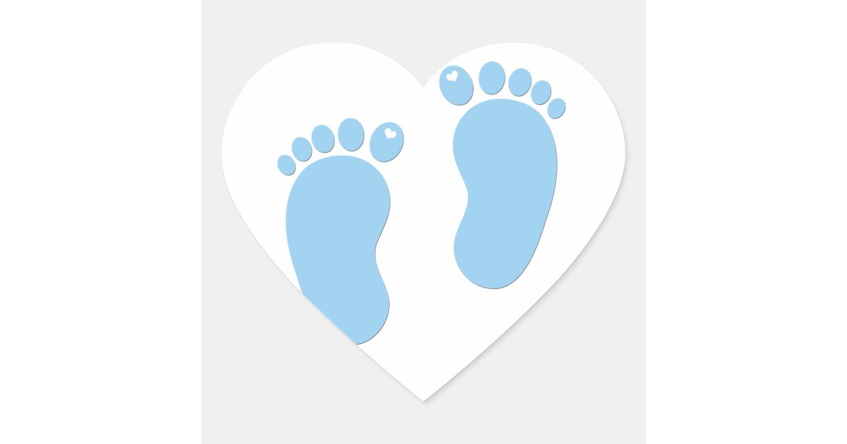 Baby footprints. It's a Boy Heart Sticker | Zazzle