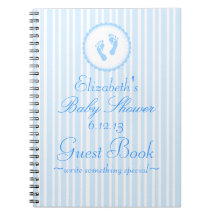 Baby Footprints-Shower Guestbook Note Books