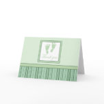 Baby Footprints Thank You - Green Greeting Card