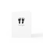 Baby Footprints Thank You Note Greeting Card