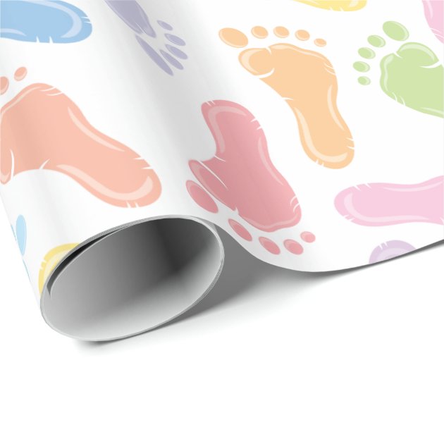Baby Footprints Wrapping Paper 3/4