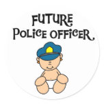 Baby Future Police Officer Round Sticker