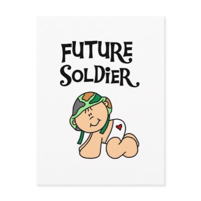 Baby Future Soldier T-shirts and Gifts Post Cards by toddlersplace