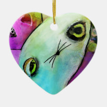 Baby Gato™ Cute Sad Glitter Eye Kitten Christmas Tree Ornament