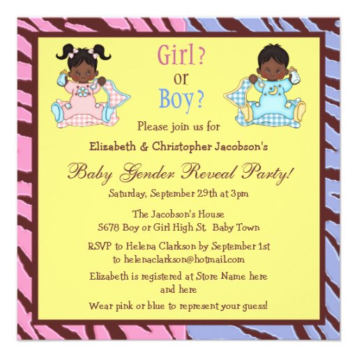... baby shower invitations with cute african american babies on a yellow