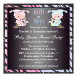 Baby Gender Reveal Cute Babies & Bunnies Personalized Invite