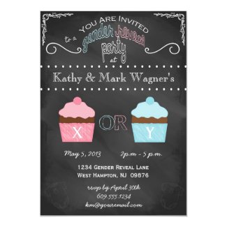 Baby Gender Reveal Invitation in Chalkboard