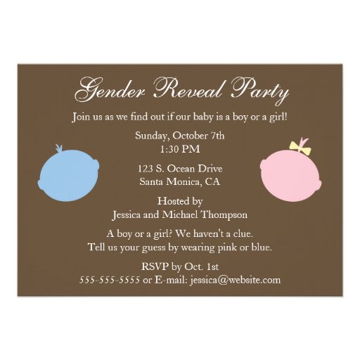 Baby Gender Reveal Party Invitation