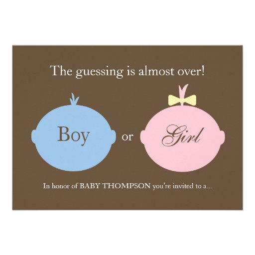 Baby Gender Reveal Party Invitation (front side)