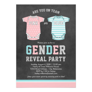Baby Gender Reveal Party Invitation | Pink or Blue