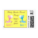 Baby Gender Reveal Pink &amp; Blue Giraffe Postage Stamps