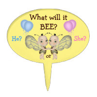 Baby Gender Reveal What Will it BEE? Honey Bees Cake Picks