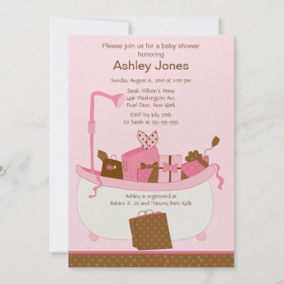 Baby Gifts Tub Girl Baby Shower Invitation by celebrateitinvites