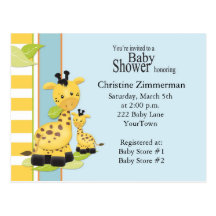 Baby Giraffe Baby Shower Invitation Postcard