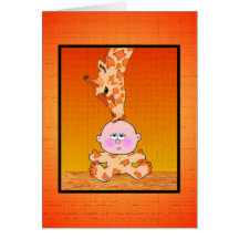 Baby & Giraffe Greeting Cards