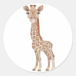 Baby Giraffe Round Stickers