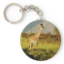 Baby giraffe wildlife keychains & key ring holders