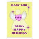 Baby Girl #5Birthday Invitation-Customize cards