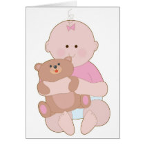 Baby Girl and Teddy cards by Maria_K_Bell Baby Girl and Teddy cards