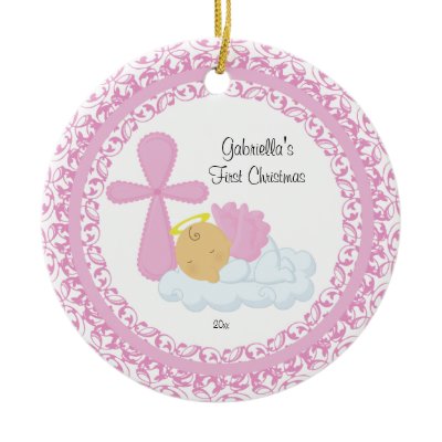 Baby Girl Angel Baby&#39;s First Christmas Ornament