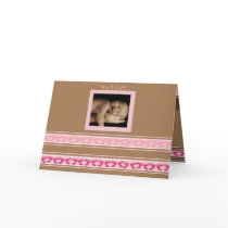 Baby Girl Annoucement Cute Baby Feet your Photo - Greeting Card