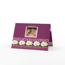 Baby Girl Annoucement  Sheep with your Photo - Card