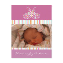 Baby Girl Announcement - Butterflies postcards by samack Baby Girl Announcement - Butterflies postcards