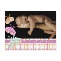 Baby Girl Announcement - Butterflies postcards by samack Baby Girl Announcement - Butterflies postcards
