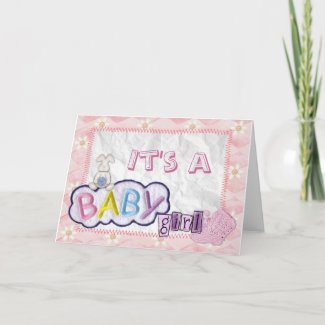 Baby girl Announcement card