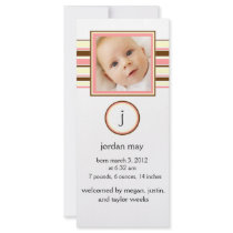 Baby Girl Announcement Card Personalized Rack Card