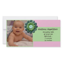 baby girl announcement photo card photo cards