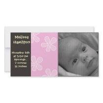 baby girl announcement photo card photo cards by cute4kids baby girl announcement photo card photo cards